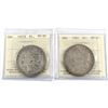 Image 1 : Set of 2x ICCS Certified USA 1921 Morgan Dollars. Lot includes 1921-S VF-20 & 1921 EF-40. 2pcs