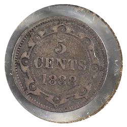 Newfoundland, 1888 5-cent Obv. 3 in VG-F condition (scratch on obverse)