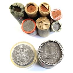 Lot of 9x Canadian Rolls. Lot includes: 1966, 1967, & 1998 1-cent Rolls, 1968 & 1970 5-cent Rolls, 1