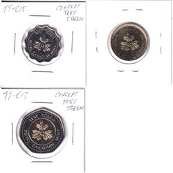 Lot of 3x RCM Concept Test Tokens. Lot includes: TT-C17, TT-C16, & TT-C15. All coins in pristine con