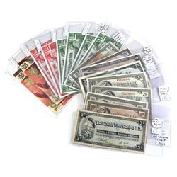 Estate Lot of 11x Mixed Vintage & 8x Modern Canadian Tire Paper Money. Notes range from AU-UNC to ci