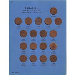 Canada Small Cent Collection in Blue Whitman Folder 1920-1972 (includes 1922, 1923, 1924, & 1925). A