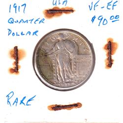 1917 Standing Liberty USA Quarter in VF condition.