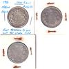 Image 1 : Lot of 3x Canadian 50-cent. Lot includes 2x 1929 both around VG-8 with small rim dents, and a 1950 D