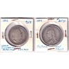 Image 1 : Lot of 2x 1800's Silver coins. Lot includes a 1889 G.B. Jubilee Half Crown Fine, and a 1892 Columbus