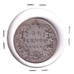 1870 LCW Canada Silver 50-cent Fine