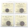 Image 1 : 4x ICCS Certified Coins: 2001P 10c MS-66 NBU, 2004P 5c MS-67 NBU, 2004P 5c MS-67 NBU & 2014 5c MS-66