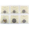 Image 1 : 6x ICCS Certified Coins: 2006 Churchill $2 MS-64, 2007 50c MS-64, 2014 10c MS-65, 2016 5c MS-62, 201