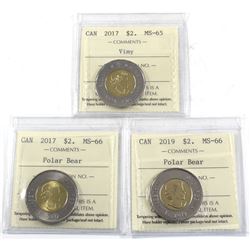 2017 Vimy MS-65, 2017 Polar Bear MS-66 & 2019 Polar Bear MS-66 All ICCS Certified. 3pcs