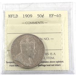 1909 NFLD 50-cent ICCS Certified EF-40