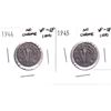Image 1 : 1944 & 1945 Canada No Chrome 5-cent VF-EF (scratched). 2pcs