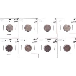 Lot of Canada Silver 5-cents. Lot includes: 1880H Obverse 3 fine (imp), 1881H VG-Fine (marks), 1886 