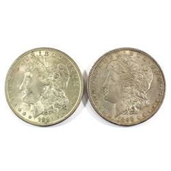 1898 & 1921 Silver USA Peace Dollars. 2pcs