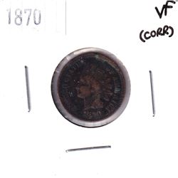 1870 United States Indian Head 1-cent VF (Corr)