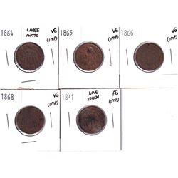 1864-1871 United States 2-cents & Love token. Lot includes: 1864 Large Motto VG (impaired), 1865 VG 