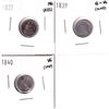 Image 1 : 1837 AG (residue), 1839 G-VG (Cleaned), & 1840 VG (Impaired) All USA silver Half Dime. 3pcs