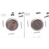 Image 1 : 1867 No Rays 5-cent VG-Fine (impaired) & 1867 Rays 5-cent VG (impaired). 2pcs