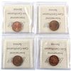 Image 2 : 1947, 1949 A off Denticle, 1950 & 1954 SF Canada 1-cent ICCS Certified MS-64 Red. 4pcs