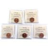 Image 2 : 1990, 1991, 1997, 1998 & 1999 Canada 1-cent ICCS Certified MS-65 Red. 5pcs