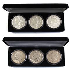 2x United State One Dollar 2-Coin Set: Lot includes the 1971, 1976, & 1978 Eisenhower Dollars & 3x 1