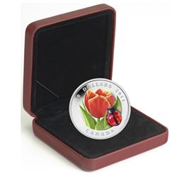2011 Canada $20 Tulip with Venetian Glass Ladybug Fine Silver Coin (TAX Exempt).