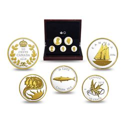 2018 Canada Legacy of the Dime 5-Coin Fine Silver Set (The 2 large coins are lightly scratched) TAX 