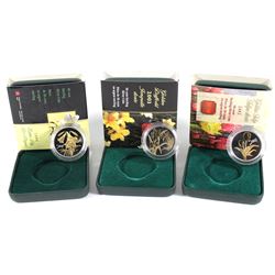 2002-2004 Canada 50-cent Sterling Silver Canadian Flora Coins: 2002 Golden Tulip, 2003 Golden Daffod