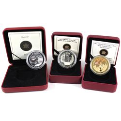 Lot of 3x RCM issued $20 Fine Silver Coins: 2005 Natural Wonders $20 Diamonds, 2013 Canada $20 Group
