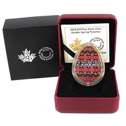 2018 Canada $20 Golden Spring Pysanka Fine Silver Coin (TAX Exempt)