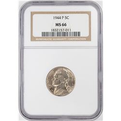 1944-P Jefferson Silver Nickel Coin NGC MS66