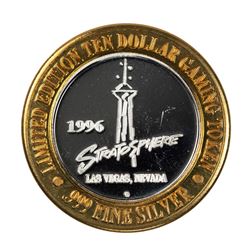 .999 Silver Stratosphere Las Vegas, Nevada $10 Casino Limited Edition Gaming Token