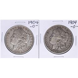 Lot of (2) 1904-O $1 Morgan Silver Dollar Coins