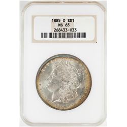 1885-O $1 Morgan Silver Dollar Coin NGC MS65 Nice Toning