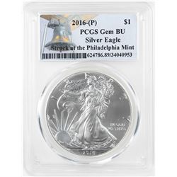 2016-P $1 American Silver Eagle Coin PCGS Gem BU Struck at the Philadelphia Mint