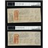 Image 2 : (2) Consecutive 1862 $100 Confederate States of America Notes PMG Ch. Uncirculated 64EPQ