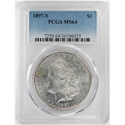 1897-S $1 Morgan Silver Dollar Coin PCGS MS64