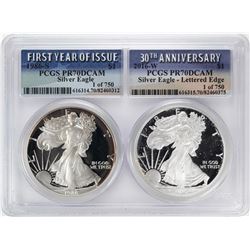 1986-S & 2016-W $1 Proof American Silver Eagle Coin Set PCGS PR70DCAM