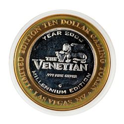 .999 Silver The Venetian Las Vegas, NV $10 Casino Limited Edition Gaming Token