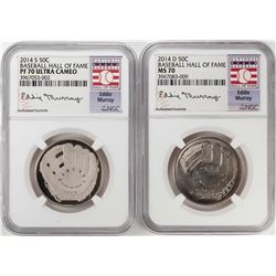 2014 Baseball Hall of Fame Half Dollar Coins NGC MS70/PF70 Ultra Cameo Eddie Murray Set