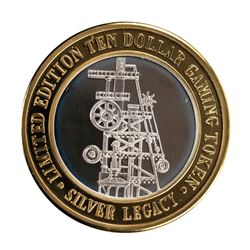 .999 Fine Silver Silver Legacy Reno, Nevada $10 Limited Edition Gaming Token