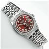 Image 4 : Rolex Mens Stainless Steel Red String Diamond 36MM Datejust Wristwatch