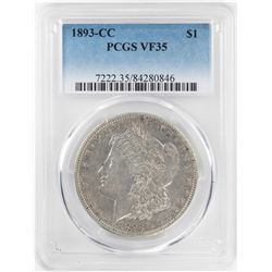 1893-CC $1 Morgan Silver Dollar Coin PCGS VF35