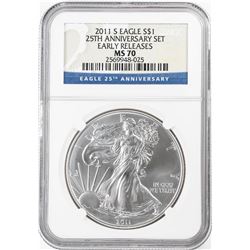 2011-S $1 American Silver Eagle Coin NGC MS70 Early Releases