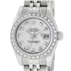 Image 1 : Rolex Ladies Stainless Steel Quickset MOP Diamond Datejust Wristwatch With Rolex Box