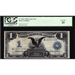 1899 $1 Black Eagle Silver Certificate STAR Note Fr.236 PMG Very Fine 20