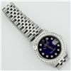 Image 7 : Rolex Mens Stainless Steel Blue Vignette 3 ctw Diamond Datejust 36MM Wristwatch