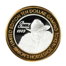 .999 Silver Binions Horseshoe $10 Casino Limited Edition Gaming Token