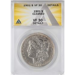1901 $1 Morgan Silver Dollar Coin ANACS VF30 Details