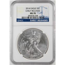 2014 $1 American Silver Eagle Coin NGC MS70 Early Releases