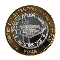 .999 Silver Plaza Las Vegas, NV $10 Casino Limited Edition Gaming Token